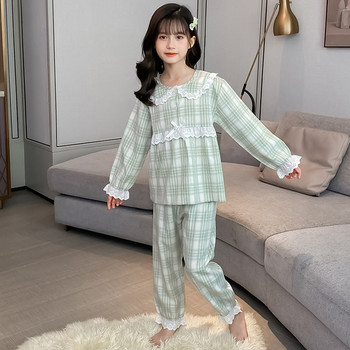 Нов модел пижама от две части за момичета с панделка 