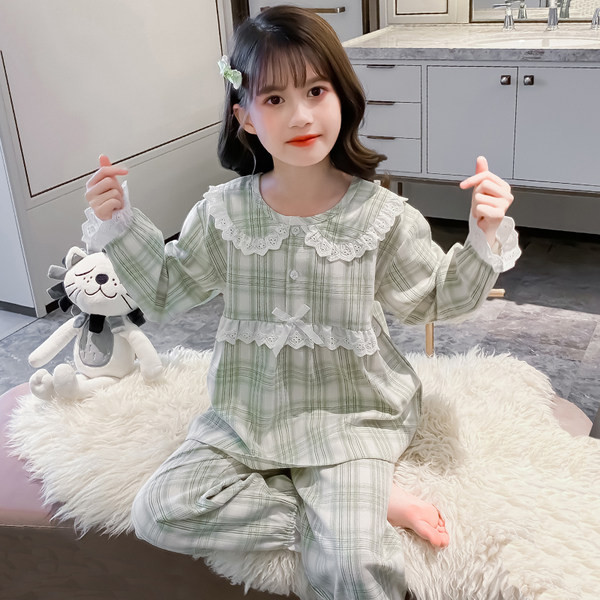 Dvodijelna pidžama za djevojčice novog uzorka s trakom