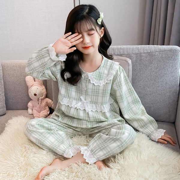 Dvodijelna pidžama za djevojčice novog uzorka s trakom