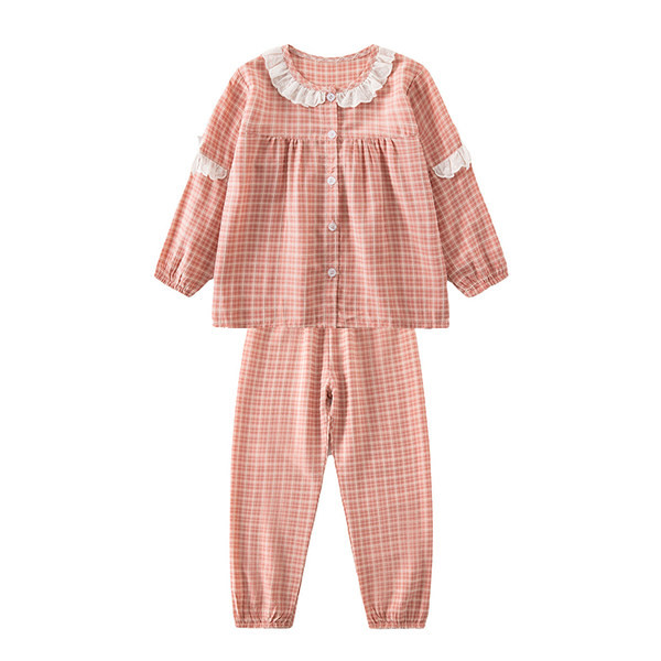 Detské kockované pyžamo pre dievčatá