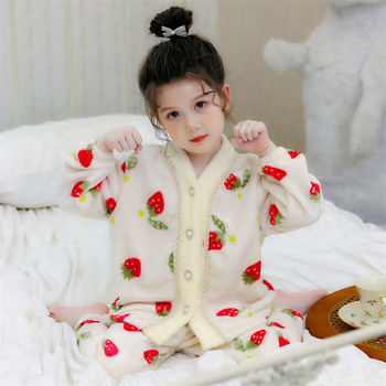 Детска пухена пижама с копчета -две части