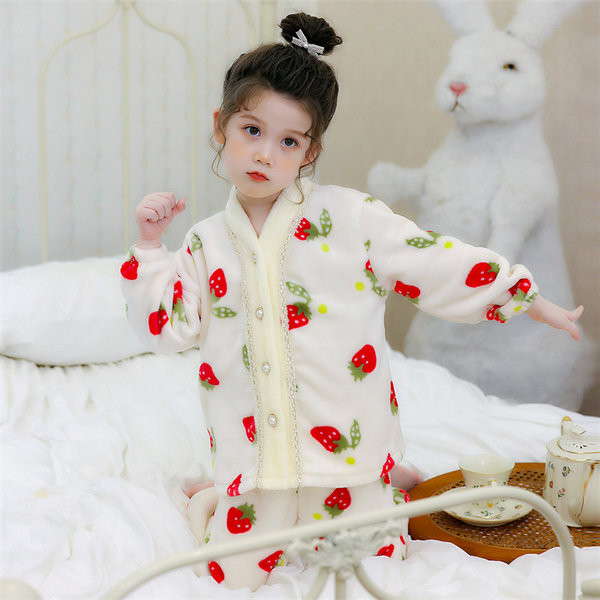 Detské páperové pyžamo s gombíkmi - dvojdielne