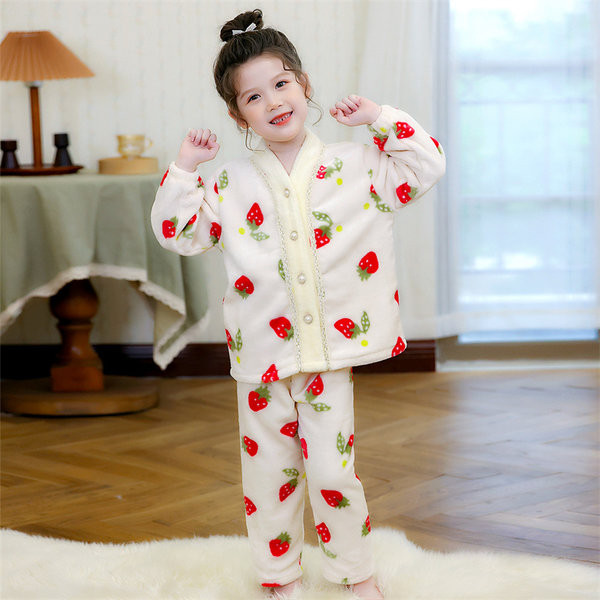 Detské páperové pyžamo s gombíkmi - dvojdielne