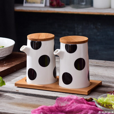 „Polka Dot“ keramikos prieskonių talpykla, prieskonių stiklainis, kombinuotas virtuvės prieskonių dėžutė „Nordic“ druskos plaktuvas – buitinės virtuvės reikmenys