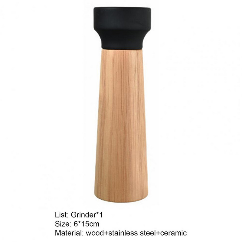 Nerezový mlynček na soľ a korenie, ručný mlynček na bylinky, nádoby na korenie, kuchynské pomôcky, fľaše na korenie, drevené