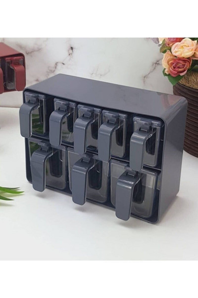 8 vnt. Skaidrus prieskonių indelio rinkinys Druskos ir pipirų prieskonių buteliukas spalvingas dangtelis virtuvės prieskonių kruopų laikymo talpyklos prieskonių lentynėlė