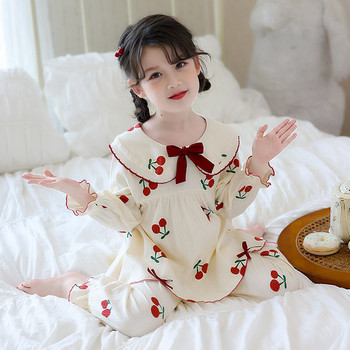 Детска пижама за момичета -блуза с панделка и долнище