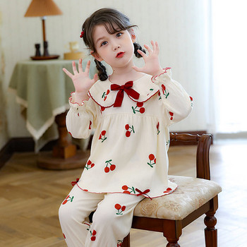 Детска пижама за момичета -блуза с панделка и долнище