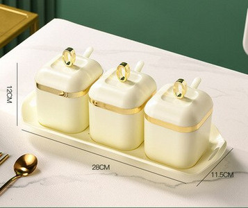 Ľahká luxusná pozlátená sada koreniacich boxov, vlhkoodolná koreniaca box, koreniaca fľaša, koreniaca fľaša, kuchynské potreby