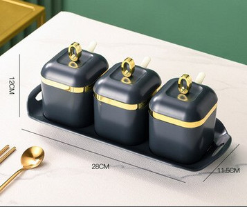 Ľahká luxusná pozlátená sada koreniacich boxov, vlhkoodolná koreniaca box, koreniaca fľaša, koreniaca fľaša, kuchynské potreby