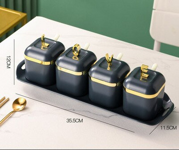 Ľahká luxusná pozlátená sada koreniacich boxov, vlhkoodolná koreniaca box, koreniaca fľaša, koreniaca fľaša, kuchynské potreby