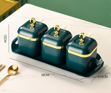 Ľahká luxusná pozlátená sada koreniacich boxov, vlhkoodolná koreniaca box, koreniaca fľaša, koreniaca fľaša, kuchynské potreby