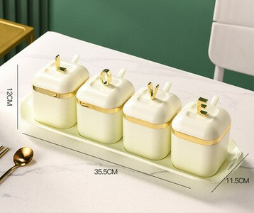 Ľahká luxusná pozlátená sada koreniacich boxov, vlhkoodolná koreniaca box, koreniaca fľaša, koreniaca fľaša, kuchynské potreby