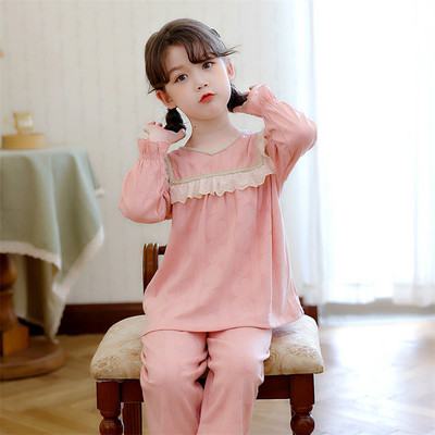 Dječja dvodijelna pidžama za djevojčice s V-izrezom