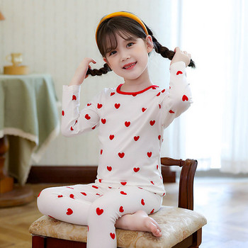 Βαμβακερές πιτζάμες για κορίτσια με καρδιά