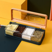 Domáca kuchynská korenie úložný box soľ korenie korenie stojan cukornička kuchynský gadget vybavenie sada korenie úložný box nástroj