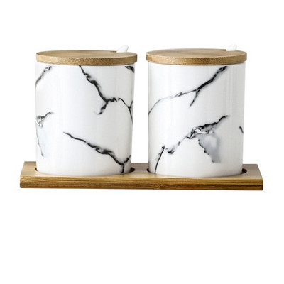 Severské keramické mramorované dózy na korenie, fľaša na korenie, cukornička, soľnička, korenička, kuchynská sójová omáčka, ocot, hrniec na paličky.