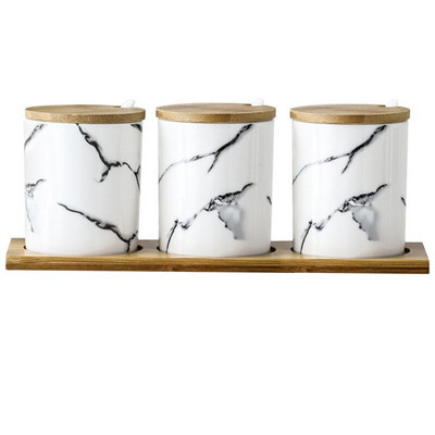 Severské keramické mramorované dózy na korenie, fľaša na korenie, cukornička, soľnička, korenička, kuchynská sójová omáčka, ocot, hrniec na paličky.