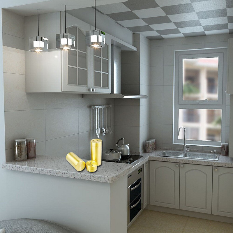 2 ks/balenie Zlatá sada koreniac na korenie, sada kuchynských fliaš na korenie, soľnička, korenička, sady koreniac, omáčka, olej, nástroj na varenie