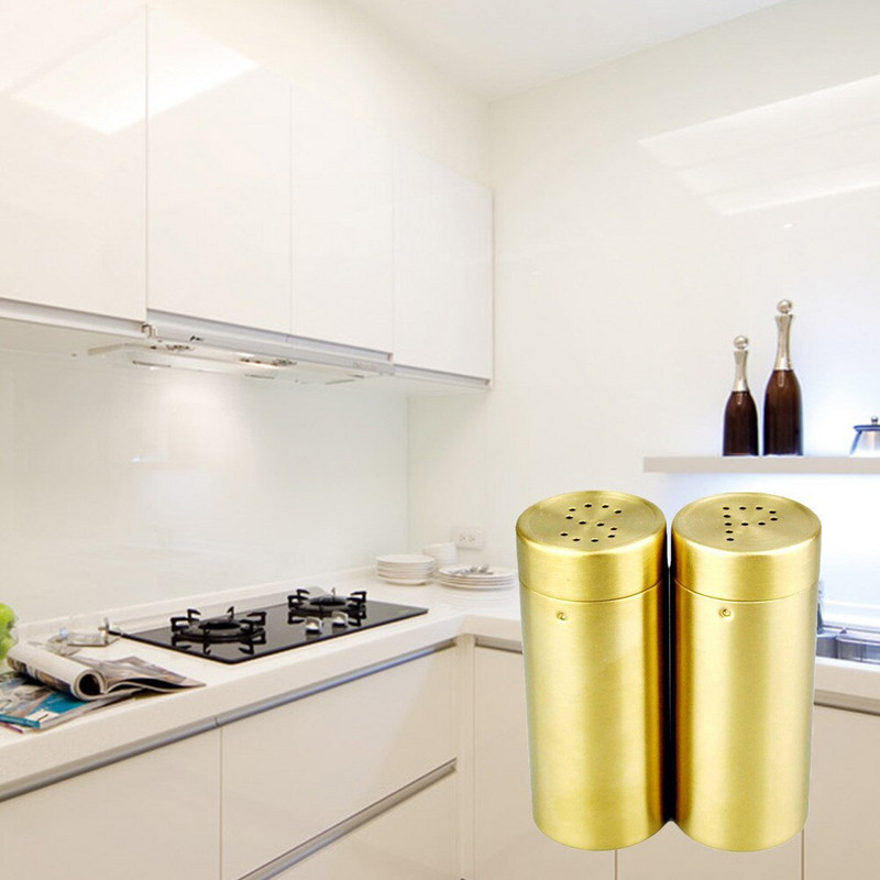 2 ks/balenie Zlatá sada koreniac na korenie, sada kuchynských fliaš na korenie, soľnička, korenička, sady koreniac, omáčka, olej, nástroj na varenie