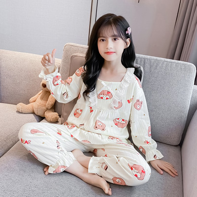 Dvojdielne detské pyžamo pre dievčatá - s výšivkou