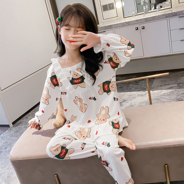 Dvojdielne detské pyžamo pre dievčatá - s výšivkou