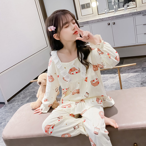 Dvojdielne detské pyžamo pre dievčatá - s výšivkou