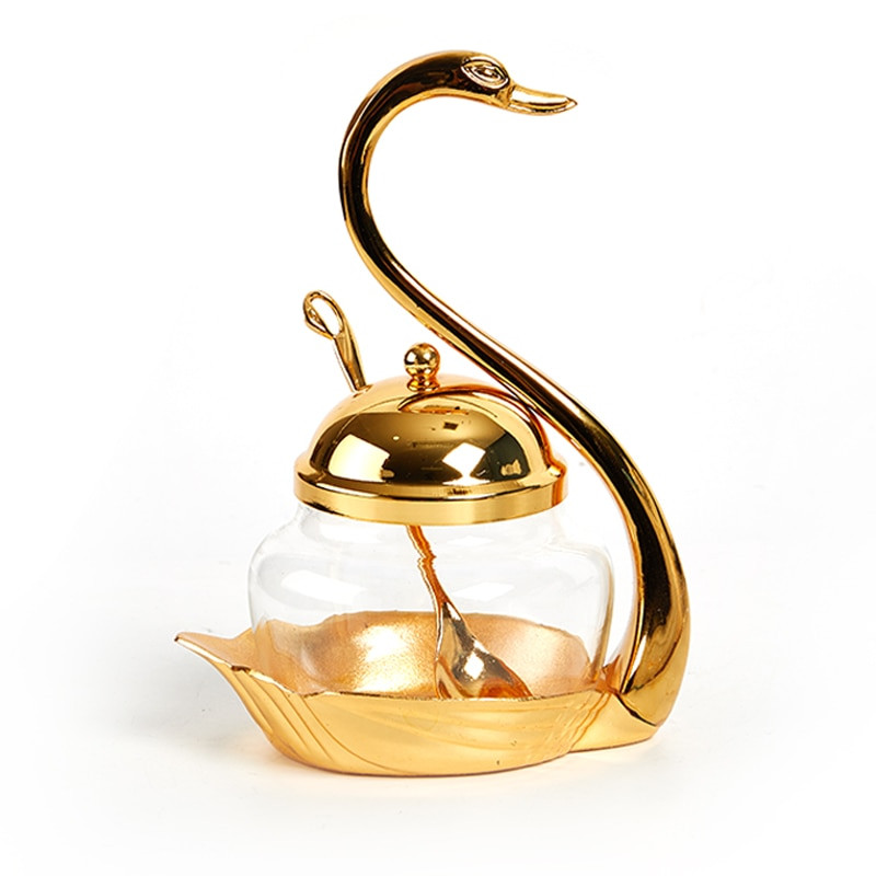 Zliatinový hrniec na korenie, sklenená nádoba na korenie, soľ, cukor, korenie, kávu, organizér na skladovanie