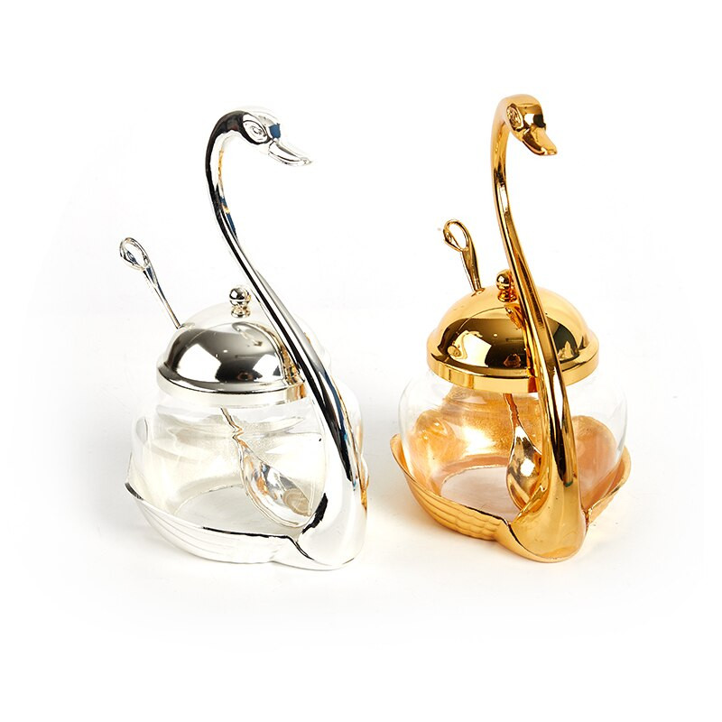 Zliatinový hrniec na korenie, sklenená nádoba na korenie, soľ, cukor, korenie, kávu, organizér na skladovanie