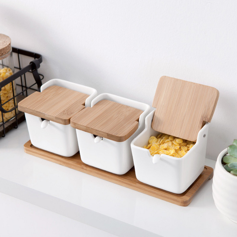 Keramická korenie nádoba na korenie porcelánové koreniny keramika domácnosť na cukor, soľ, korenie skladovacia nádrž kuchynské náradie