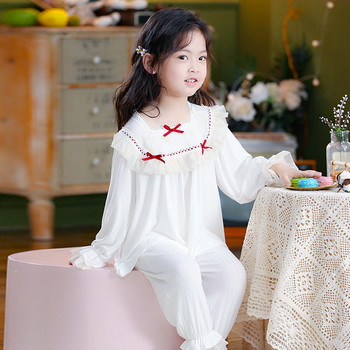 Детска пижама за момичета с панделка