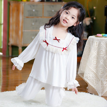 Детска пижама за момичета с панделка