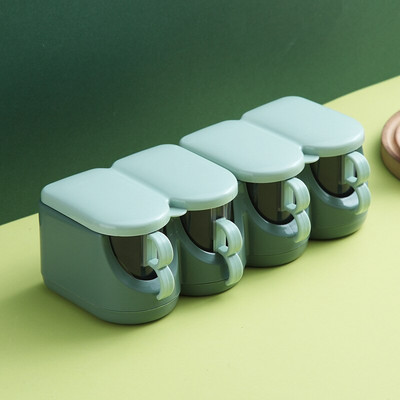 Mriežková koreniaca krabička na korenie v severskej kontrastnej farbe, kuchynská koreniaca krabička na korenie do domácnosti s viacerými mriežkami a lyžičkou