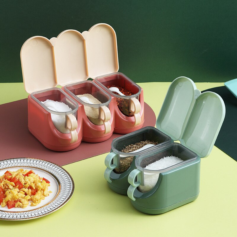 Mriežková koreniaca krabička na korenie v severskej kontrastnej farbe, kuchynská koreniaca krabička na korenie do domácnosti s viacerými mriežkami a lyžičkou