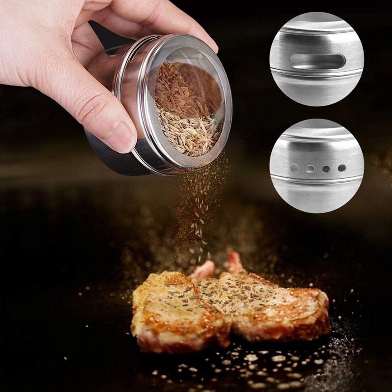 Sada 6 ks/9 ks/12 ks magnetických dóz na koreničky z nehrdzavejúcej ocele s etiketami na koreničky a perovými organizérmi na korenie s viečkom v trepačke.