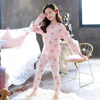 Детска пижама за момичета  от две части с бродерия