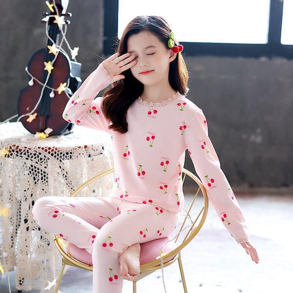 Detské dvojdielne pyžamo pre dievčatá s výšivkou