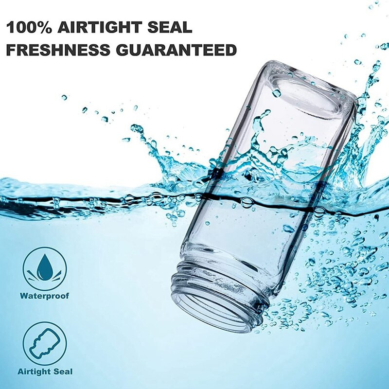 Prieskonių stiklainiai Prieskonių stiklainis Kvadratinis prieskonių indelis Prieskonių indelis su piltuvu, šepetėliu, etiketėmis 120 ml/4 Oz, 24 vnt.