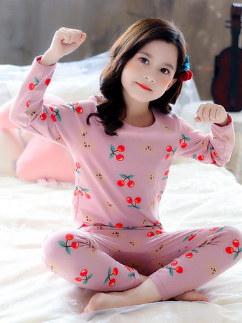 Ежедневна детска пижама от блуза и клин за момичета