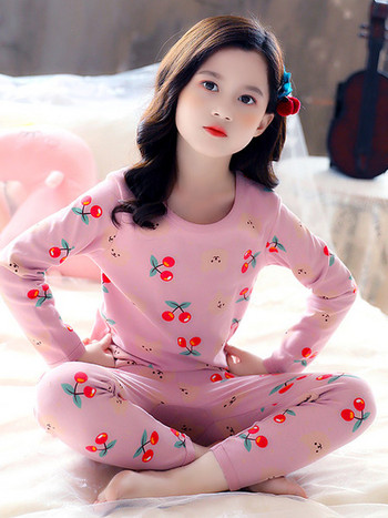 Ежедневна детска пижама от блуза и клин за момичета