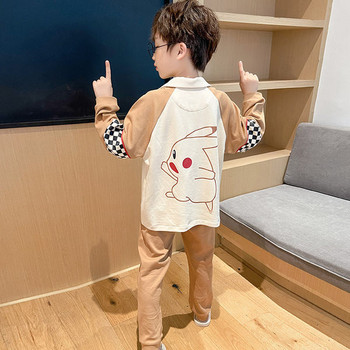 Детска пижама за момчета от две части с копчета 