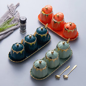 Nordic keramická koreniaca nádoba do kuchyne sada koreniacich nádob fľaša na korenie soľnička cukornička kombinovaná koreniaca krabička