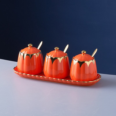 Nordic keramická koreniaca nádoba do kuchyne sada koreniacich nádob fľaša na korenie soľnička cukornička kombinovaná koreniaca krabička