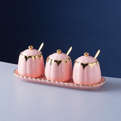 Nordic keramická koreniaca nádoba do kuchyne sada koreniacich nádob fľaša na korenie soľnička cukornička kombinovaná koreniaca krabička