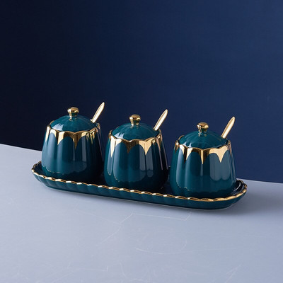 Nordic keramická koreniaca nádoba do kuchyne sada koreniacich nádob fľaša na korenie soľnička cukornička kombinovaná koreniaca krabička