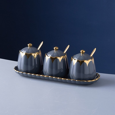 Nordic keramická koreniaca nádoba do kuchyne sada koreniacich nádob fľaša na korenie soľnička cukornička kombinovaná koreniaca krabička