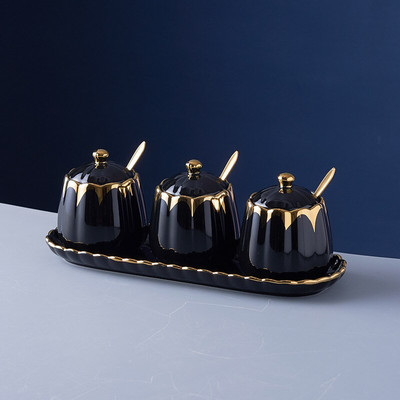 Nordic keramická koreniaca nádoba do kuchyne sada koreniacich nádob fľaša na korenie soľnička cukornička kombinovaná koreniaca krabička