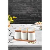 Drevená sada korenín, 3-dielna sada, úložná nádoba na koreniny, stôl a pult, prezentácie, kuchyňa, darčekové potreby, nové