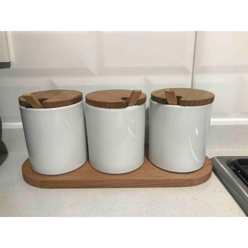 Drevená sada korenín, 3-dielna sada, úložná nádoba na koreniny, stôl a pult, prezentácie, kuchyňa, darčekové potreby, nové