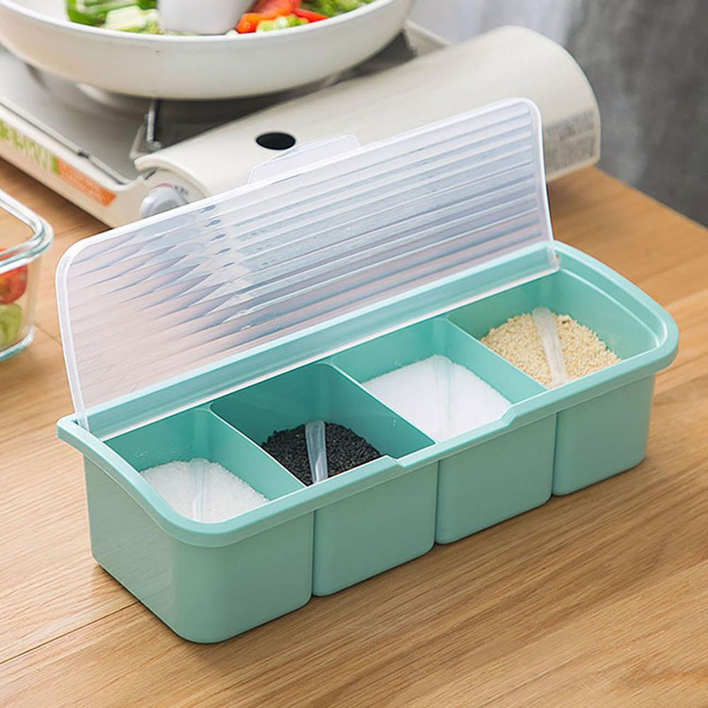 4 mriežky na korenie s lyžičkami, kuchynská nádoba na korenie, poháre na korenie, cukor, soľ